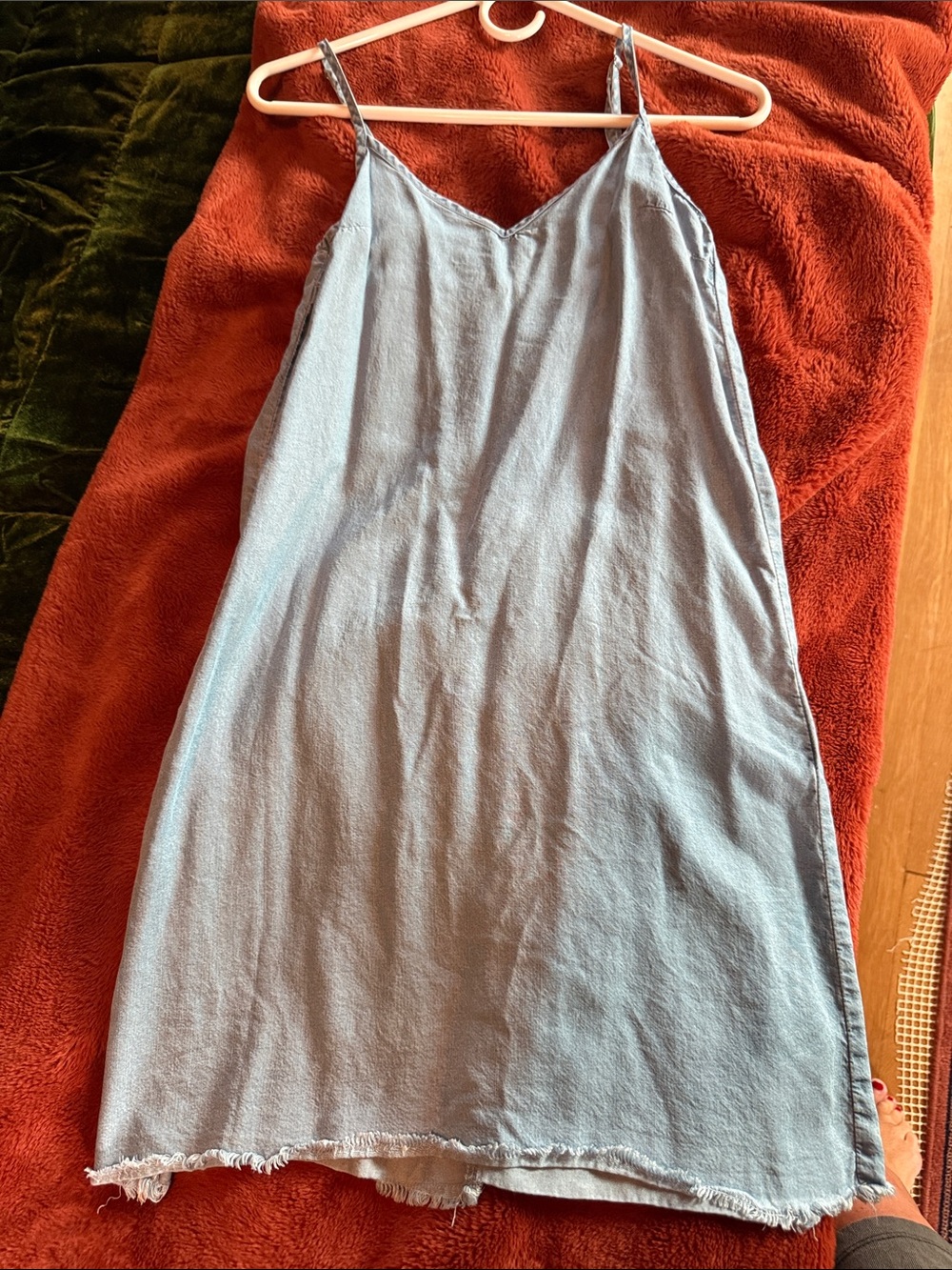 Divided Light Blue Slip Dress